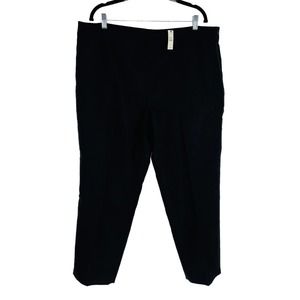 NWT Talbots 20 Black Silk Cotton High Rise Trousers Strait Leg Side Zip Lined